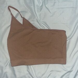 Brown one shoulder top